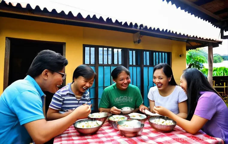 필리핀 발롯 먹는 방법 - **Prompt 2: First-Time Balut Experience with Friends**
    "An intimate evening scene at a casual ou...