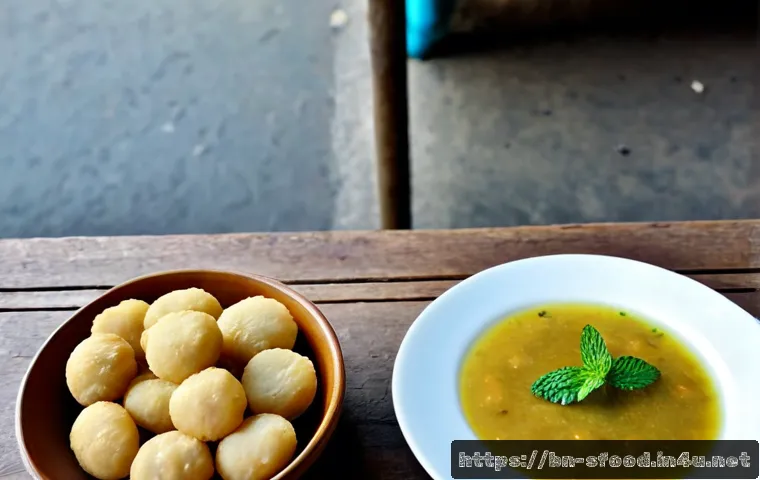 Home 17 인도 파니푸리와 골가파 차이 - Photorealistic overhead food comparison on a clean Indian street-food counter: two distinct ceramic ...